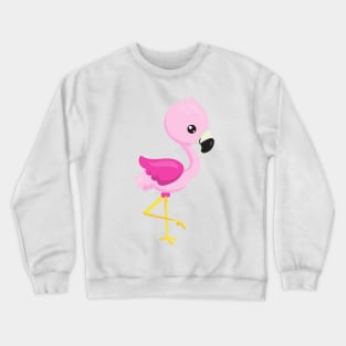 Cute Flamingo, Baby Flamingo, Pink Flamingo, Bird Crewneck Sweatshirt